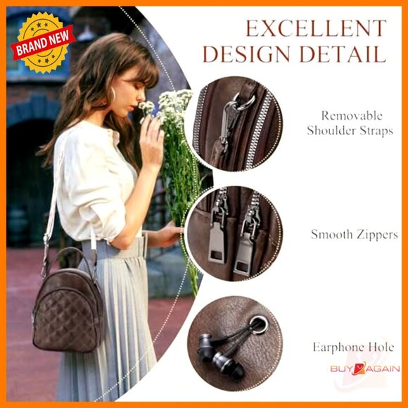 Mini Backpack Purse Convertible Shoulder Bag with Guitar Strap main image 4
